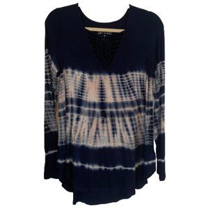 American Eagle Soft & Sexy Medium Blue Tie Dye Women's Long Sleeve Shirt EUC